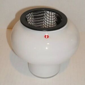 Iittala Vintage white glass & black metal mesh votive candleholder